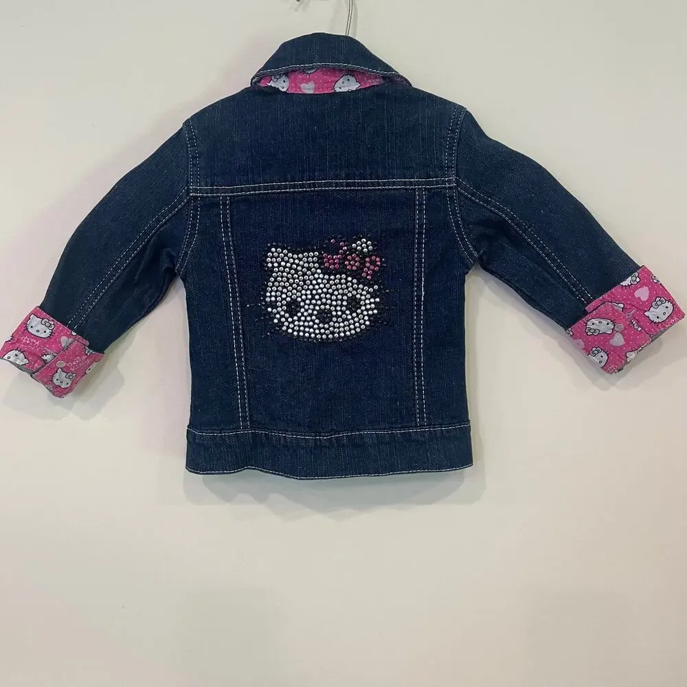 Hello Kitty Embellished Denim Jacket Sz 2T